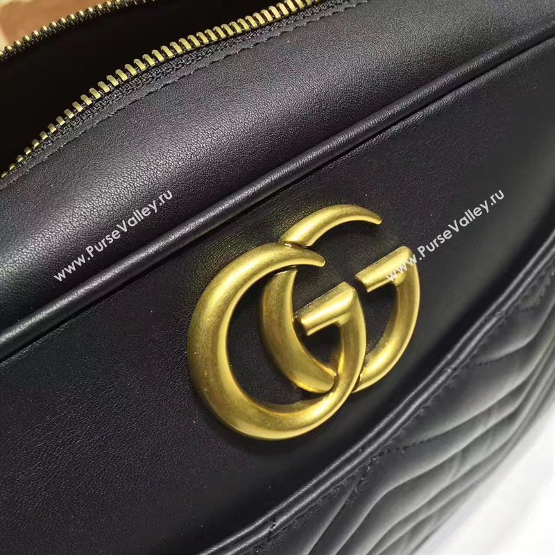 Gucci GG zipper shoulder black bag 6579