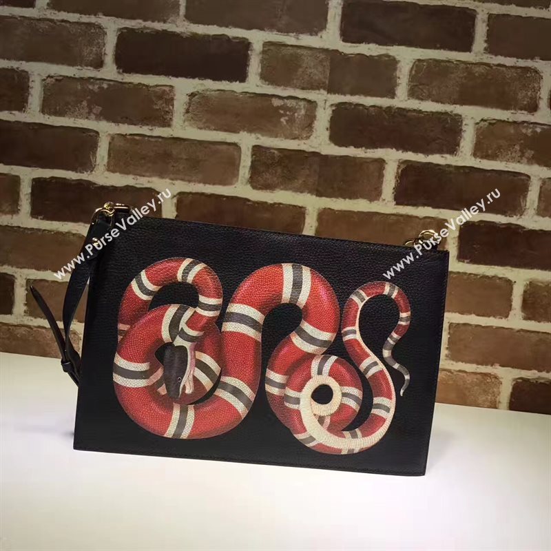 Gucci large zipper clutch black bag 6580