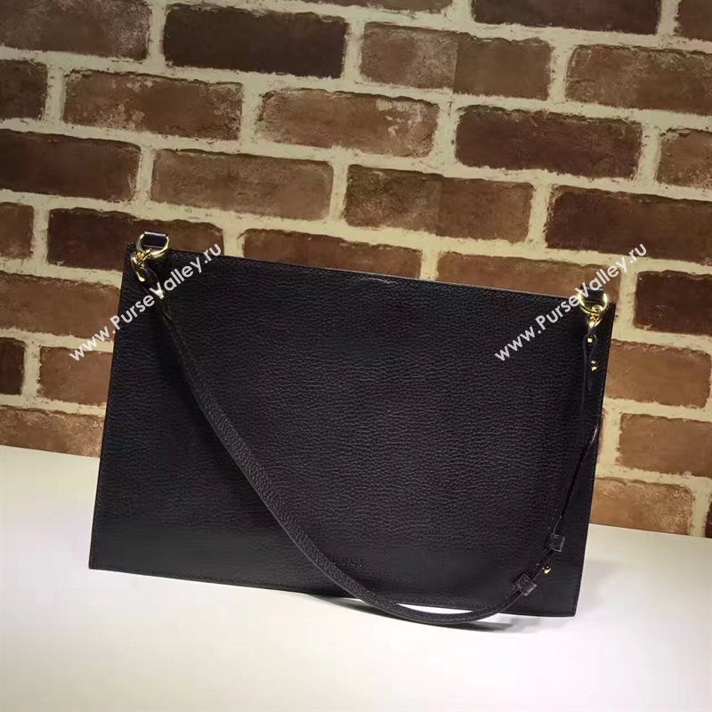 Gucci large zipper clutch black bag 6580