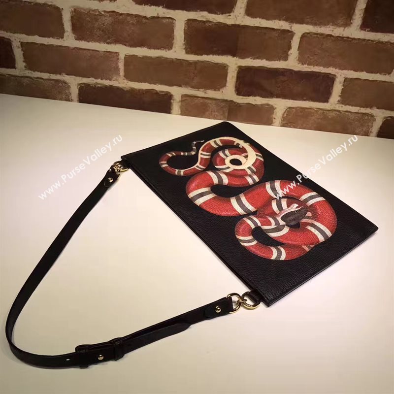 Gucci large zipper clutch black bag 6580