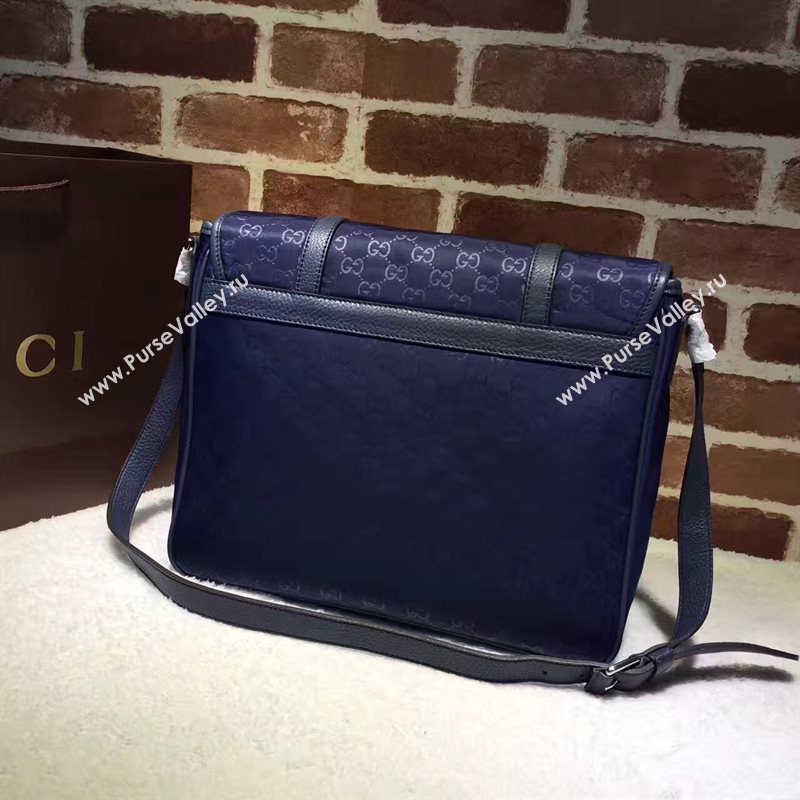 Gucci large messenger navy bag 6581