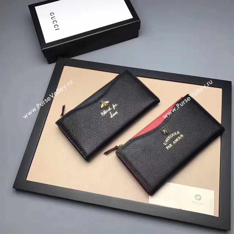 Gucci large wallet black red with bag 6586