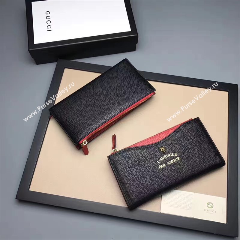 Gucci large wallet black red with bag 6586