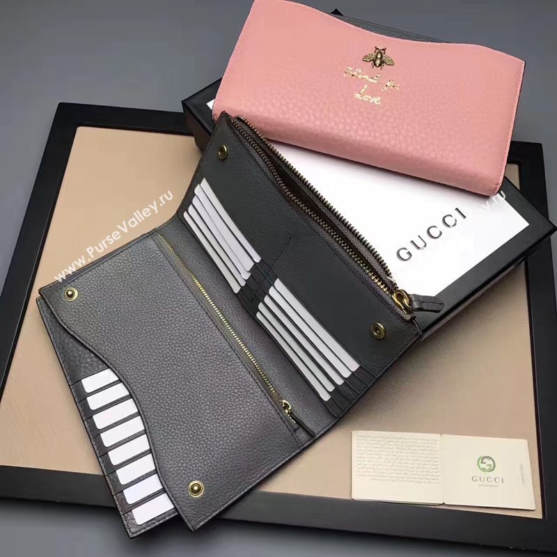 Gucci large pink wallet bag 6587