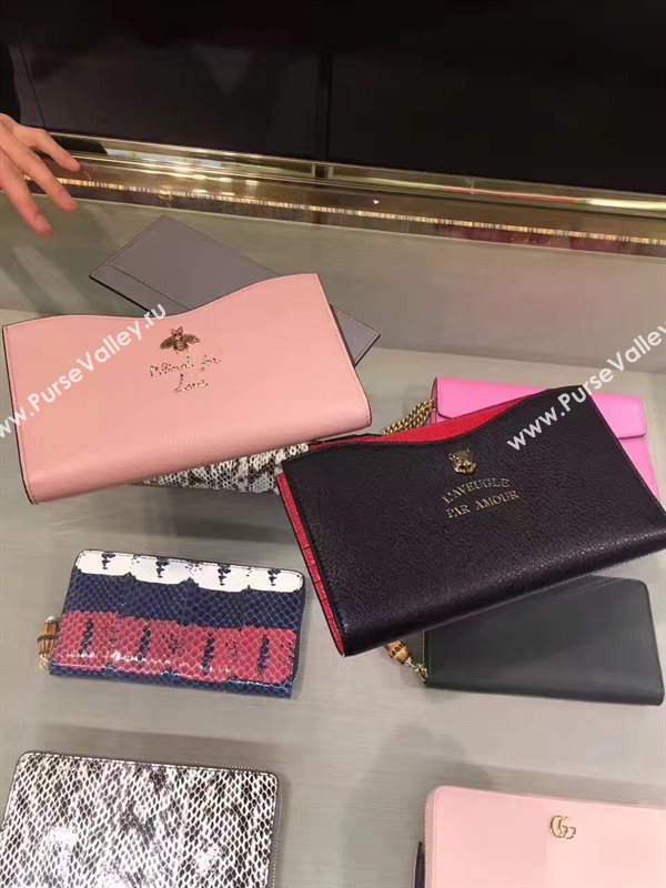 Gucci large pink wallet bag 6587