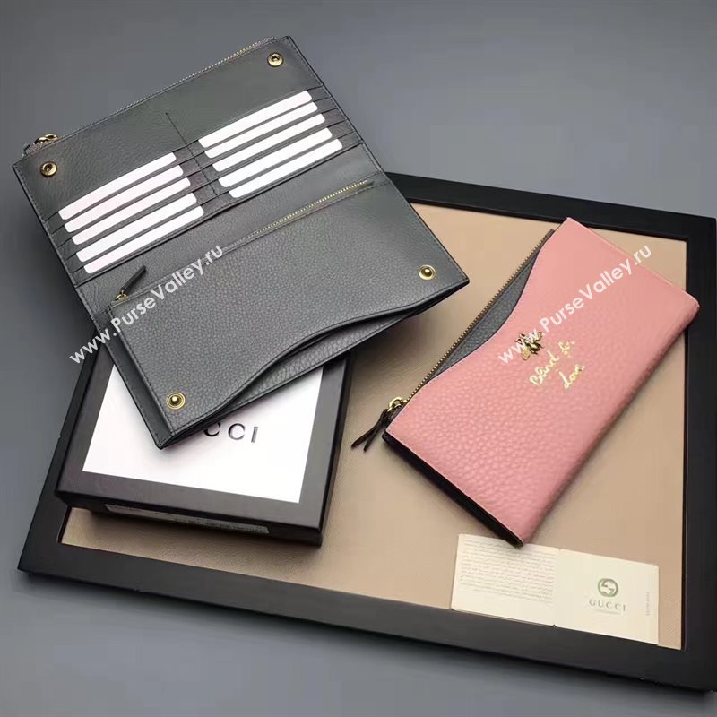 Gucci large pink wallet bag 6587
