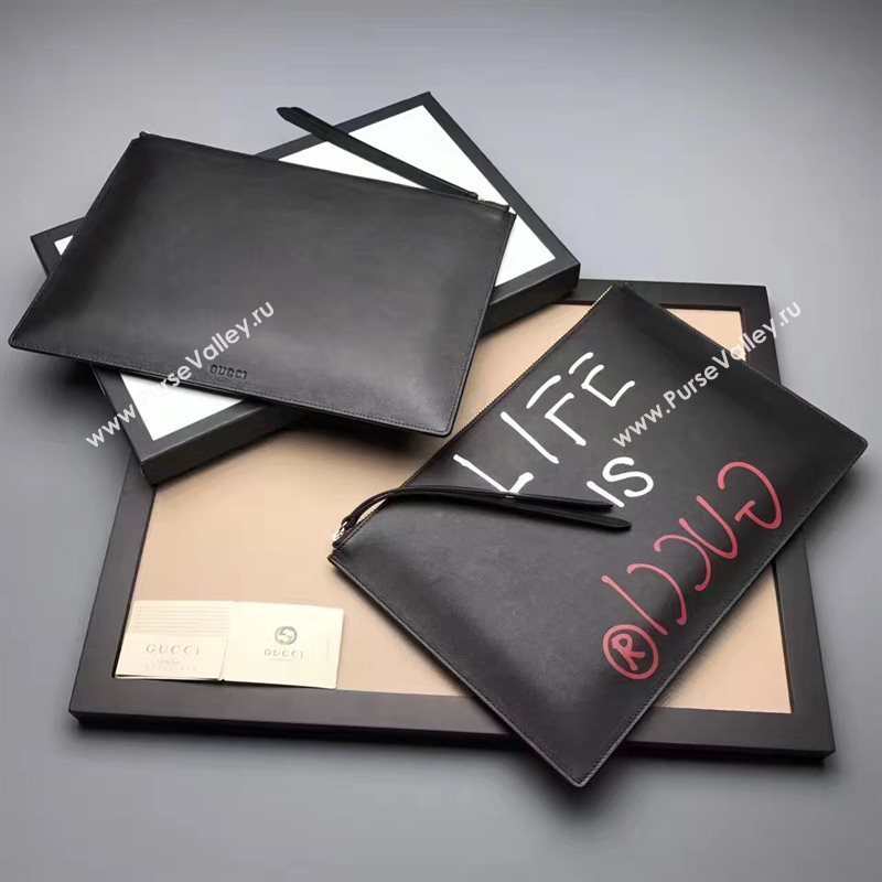 Gucci life is black clutch bag 6589