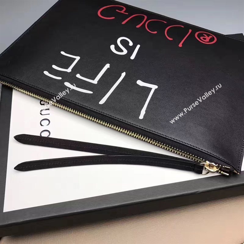Gucci life is black clutch bag 6589