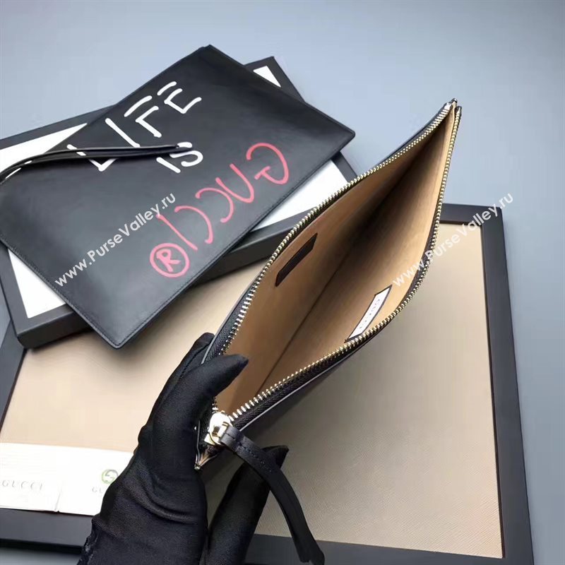 Gucci life is black clutch bag 6589