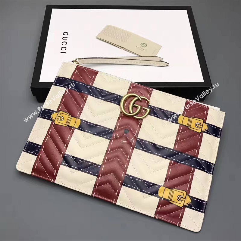 Gucci cream wine large clutch GG bag 6592