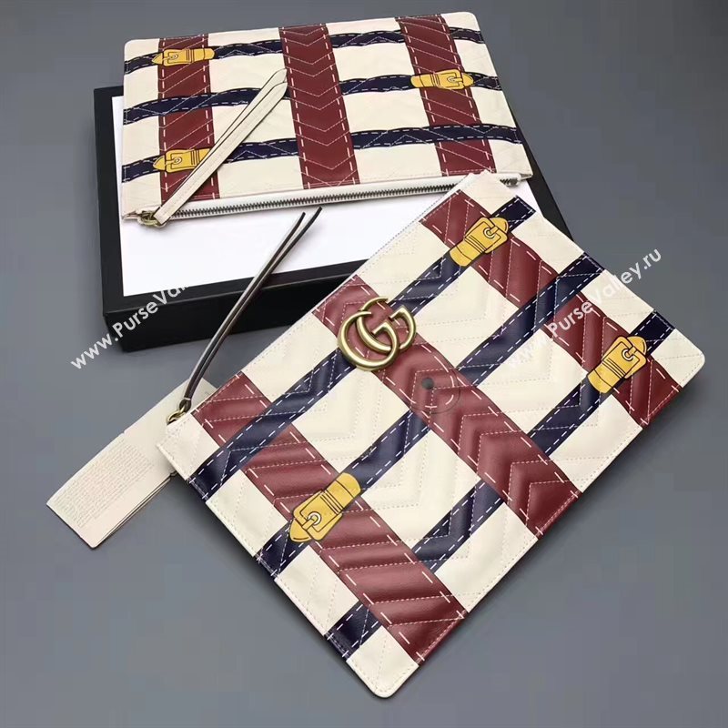 Gucci cream wine large clutch GG bag 6592