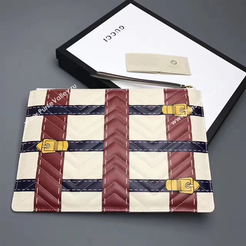 Gucci cream wine large clutch GG bag 6592