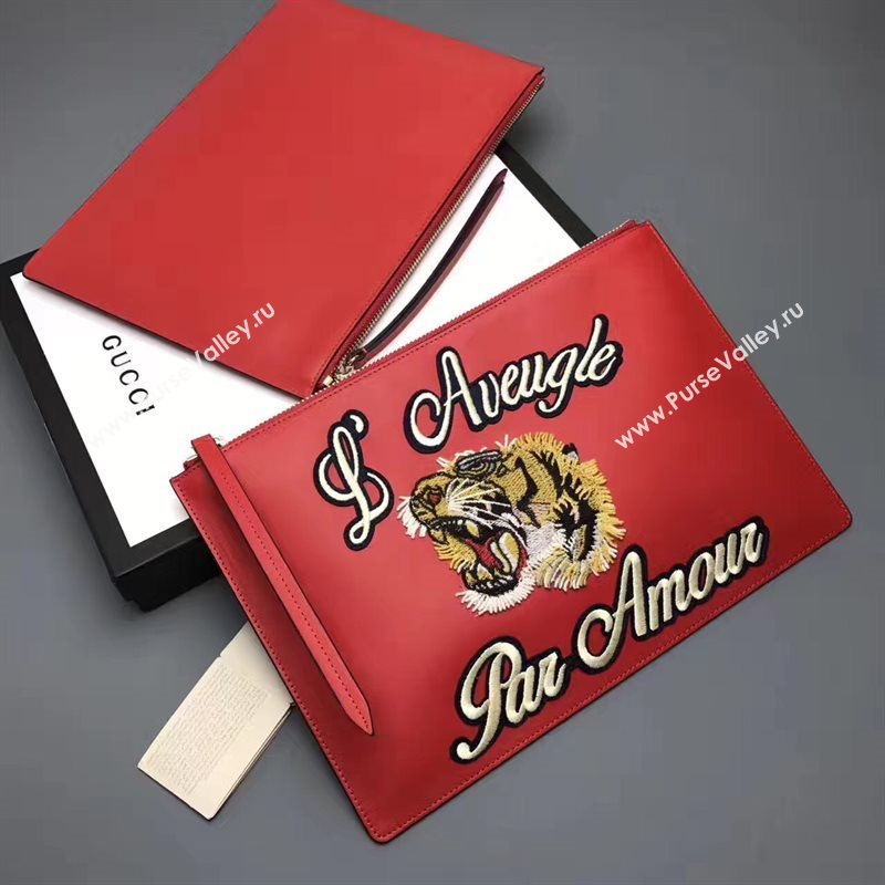 Gucci red large clutch GG bag 6593