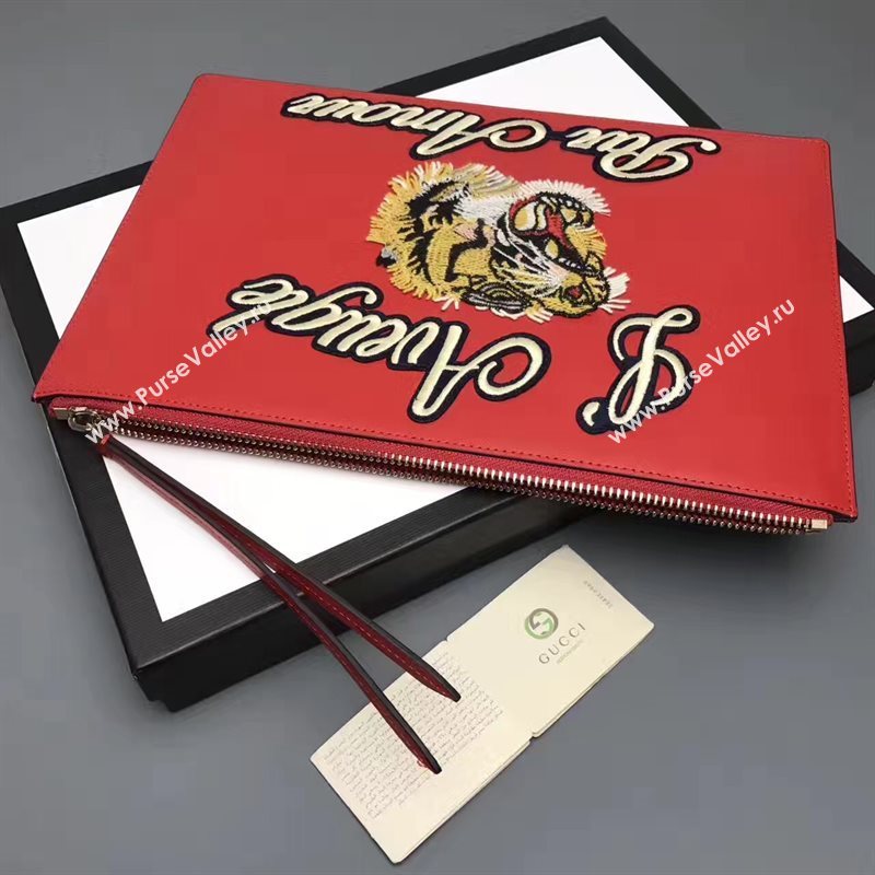 Gucci red large clutch GG bag 6593