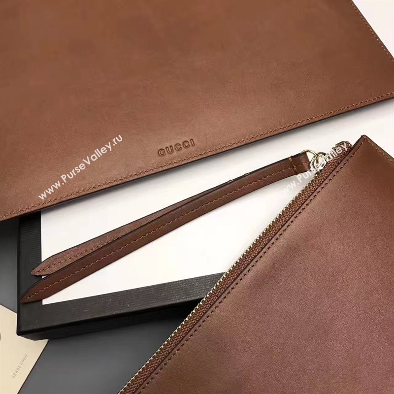 Gucci large GG clutch coffee dark bag 6594