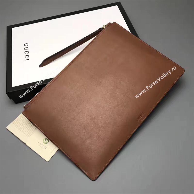 Gucci large GG clutch coffee dark bag 6594