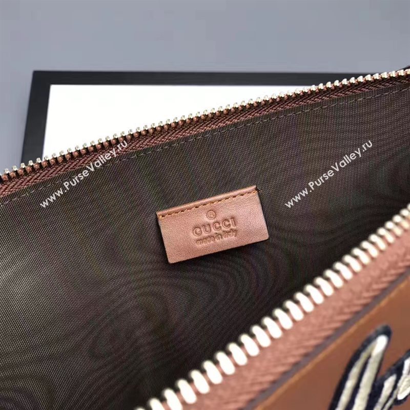 Gucci large GG clutch coffee dark bag 6594