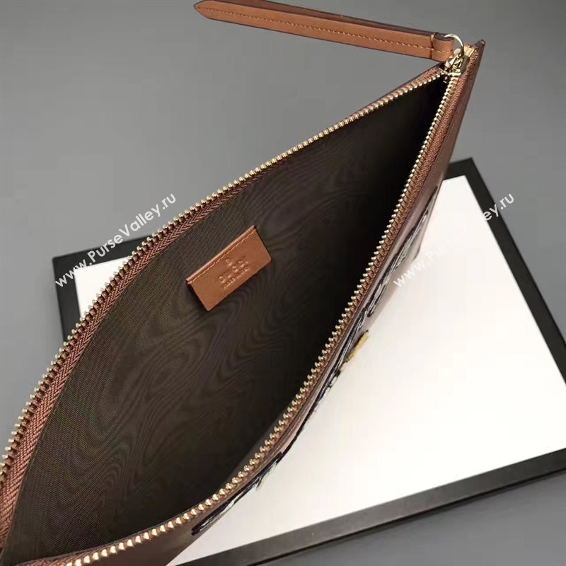 Gucci large GG clutch coffee dark bag 6594
