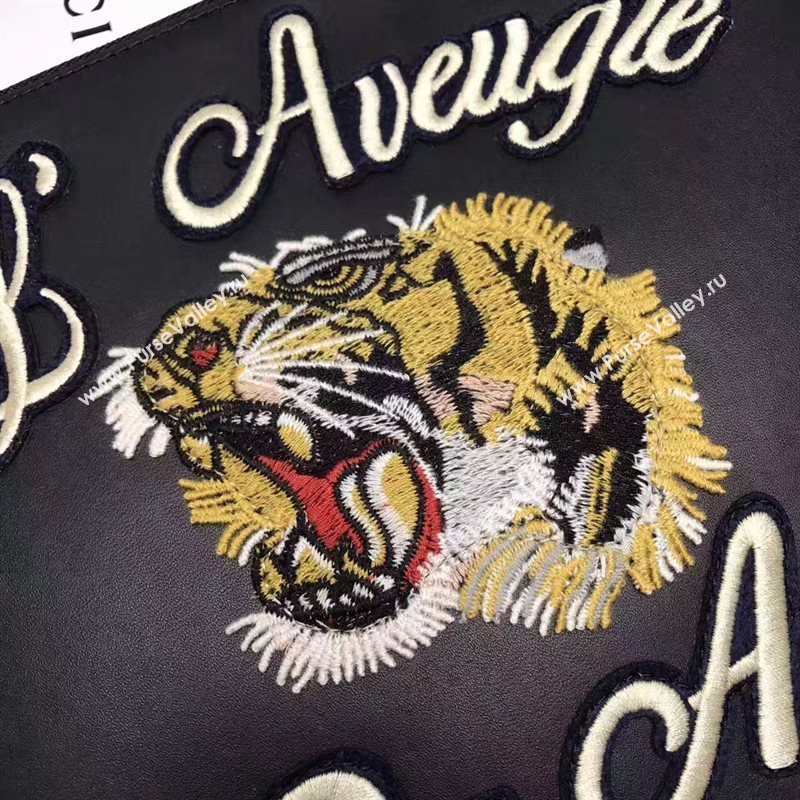 Gucci black large clutch GG bag 6595