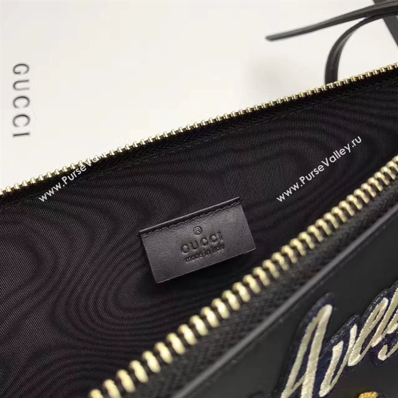 Gucci black large clutch GG bag 6595