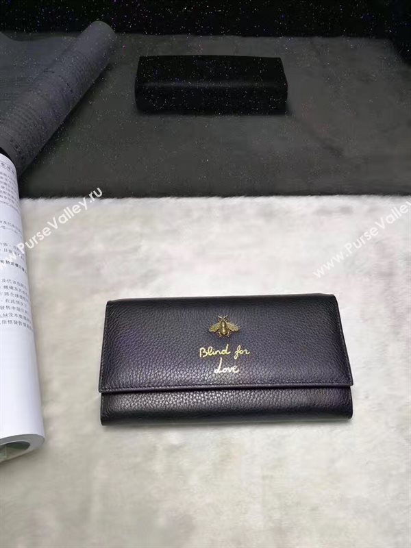 Gucci black 2 wallet fold bag 6598