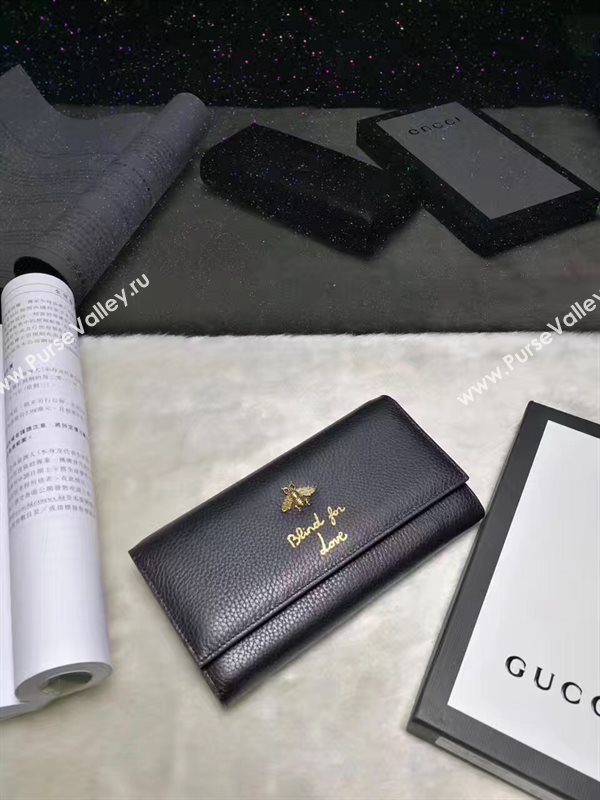 Gucci black 2 wallet fold bag 6598