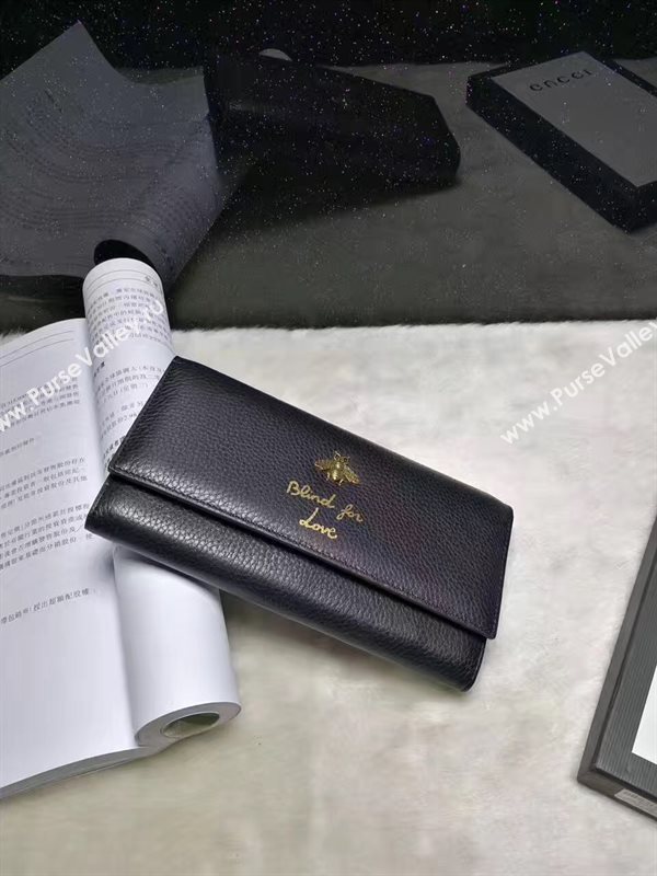 Gucci black 2 wallet fold bag 6598