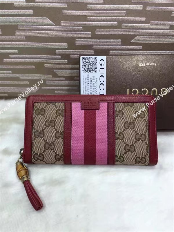 Gucci zipper wallet gray pink wine bag 6500