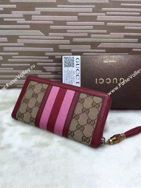 Gucci zipper wallet gray pink wine bag 6500