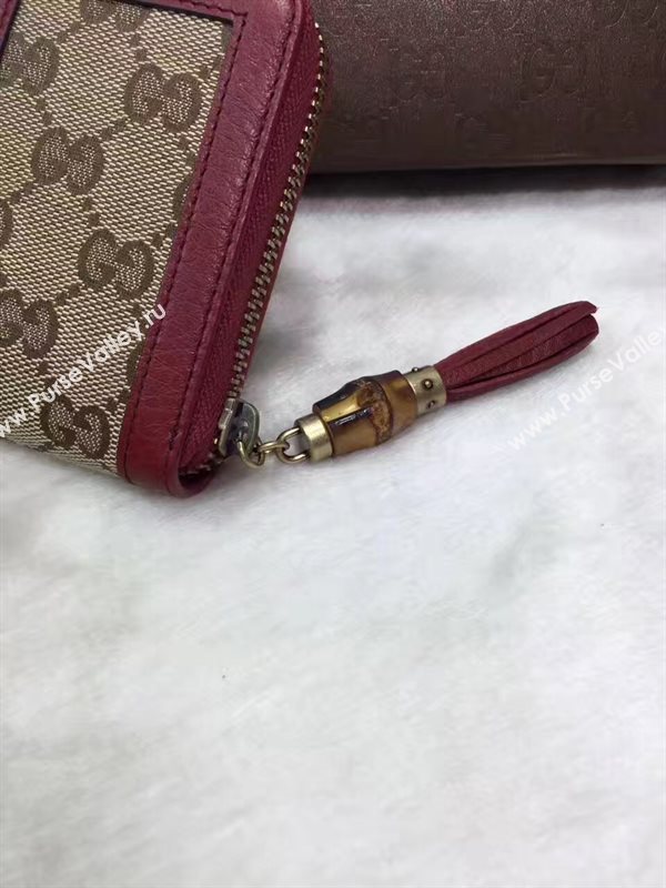 Gucci zipper wallet gray pink wine bag 6500