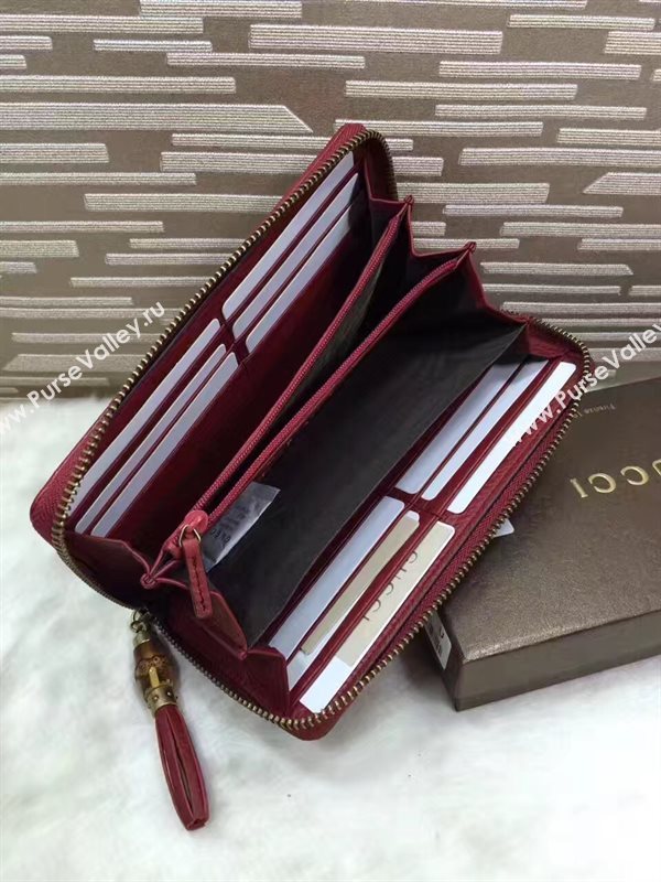 Gucci zipper wallet gray pink wine bag 6500