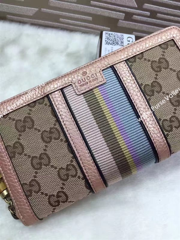 Gucci zipper wallet gold gray bag 6501