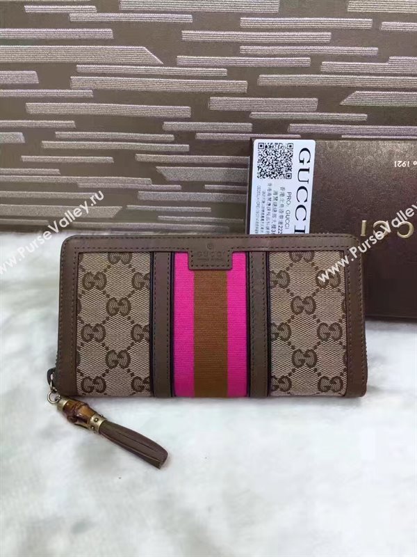 Gucci zipper wallet pink gray bag 6502
