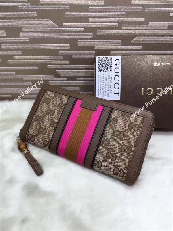 Gucci zipper wallet pink gray bag 6502
