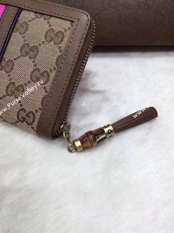 Gucci zipper wallet pink gray bag 6502