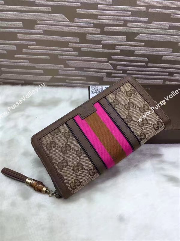 Gucci zipper wallet pink gray bag 6502