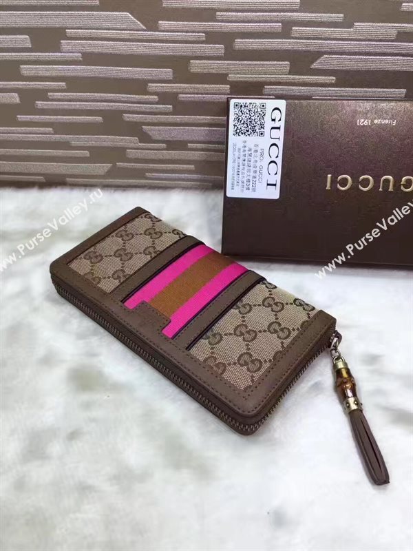 Gucci zipper wallet pink gray bag 6502