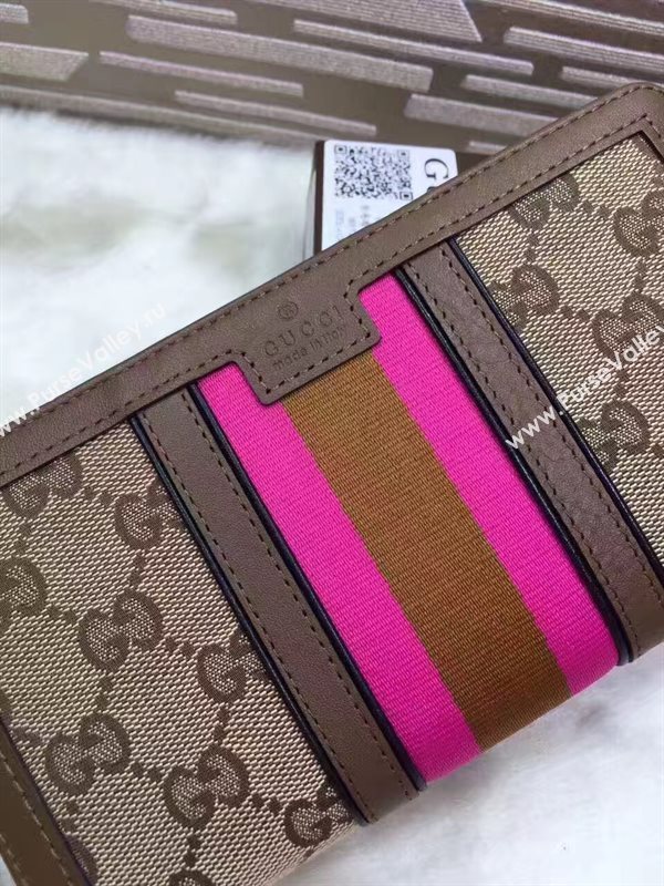 Gucci zipper wallet pink gray bag 6502