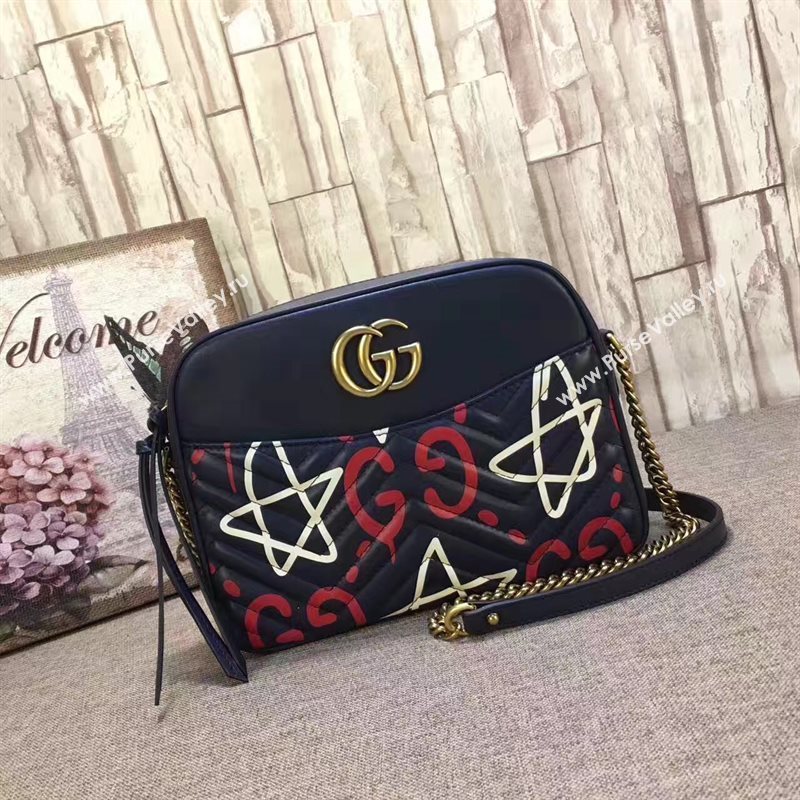 Gucci GG shoulder black red v bag 6517