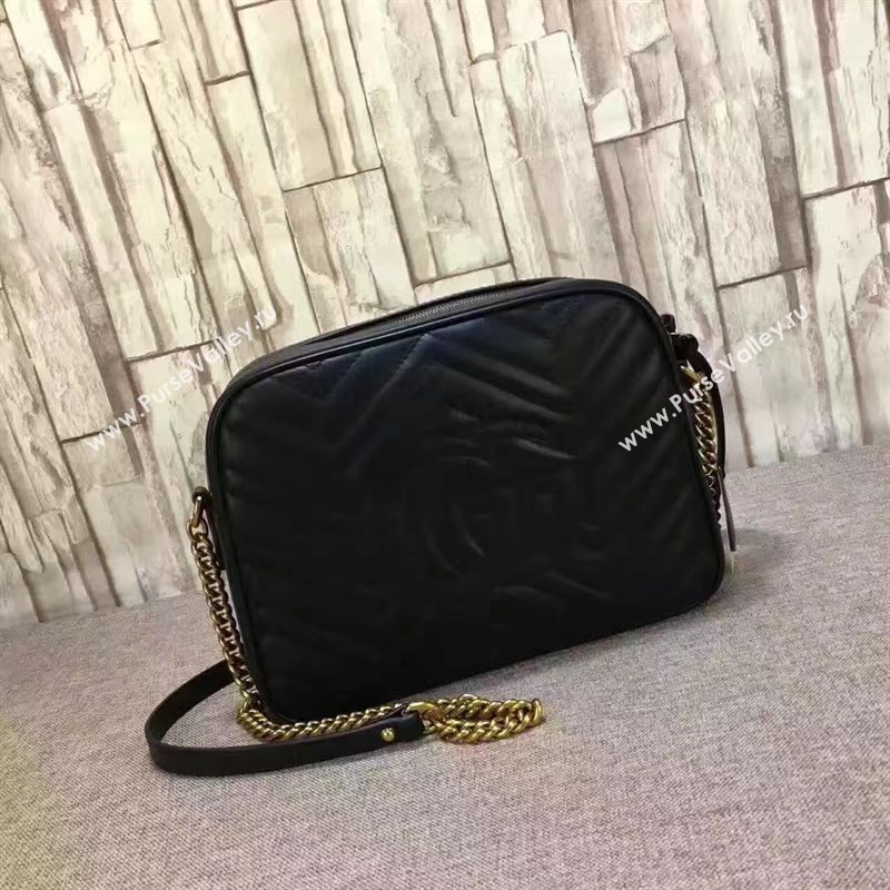 Gucci GG black shoulder zipper bag 6518