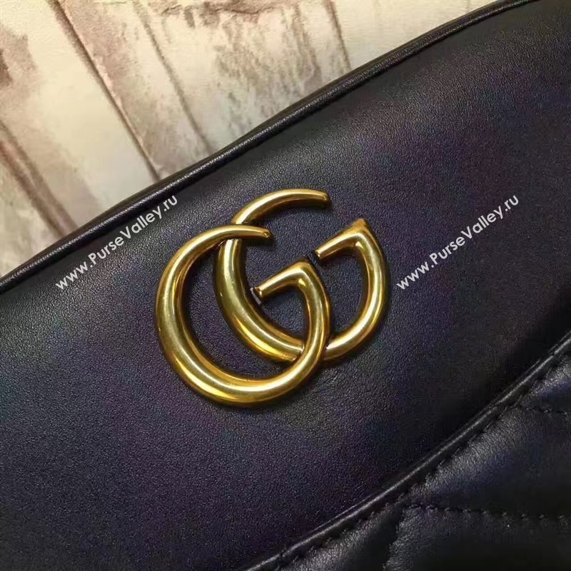 Gucci GG black shoulder zipper bag 6518