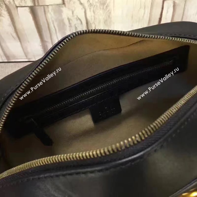 Gucci GG black shoulder zipper bag 6518