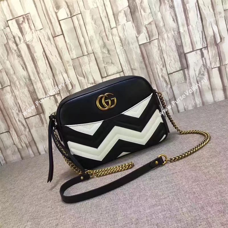 Gucci GG shoulder black cream with bag 6519