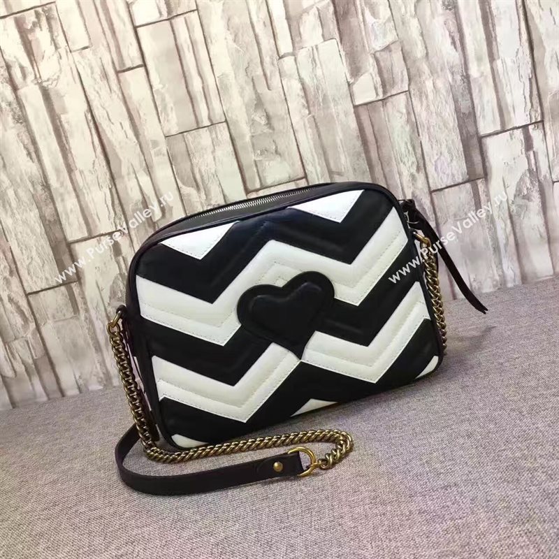 Gucci GG shoulder black cream with bag 6519