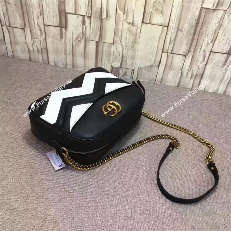 Gucci GG shoulder black cream with bag 6519