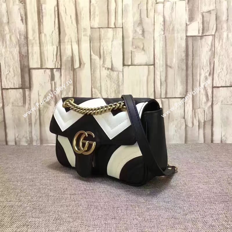 Gucci mini GG black with shoulder cream bag 6524