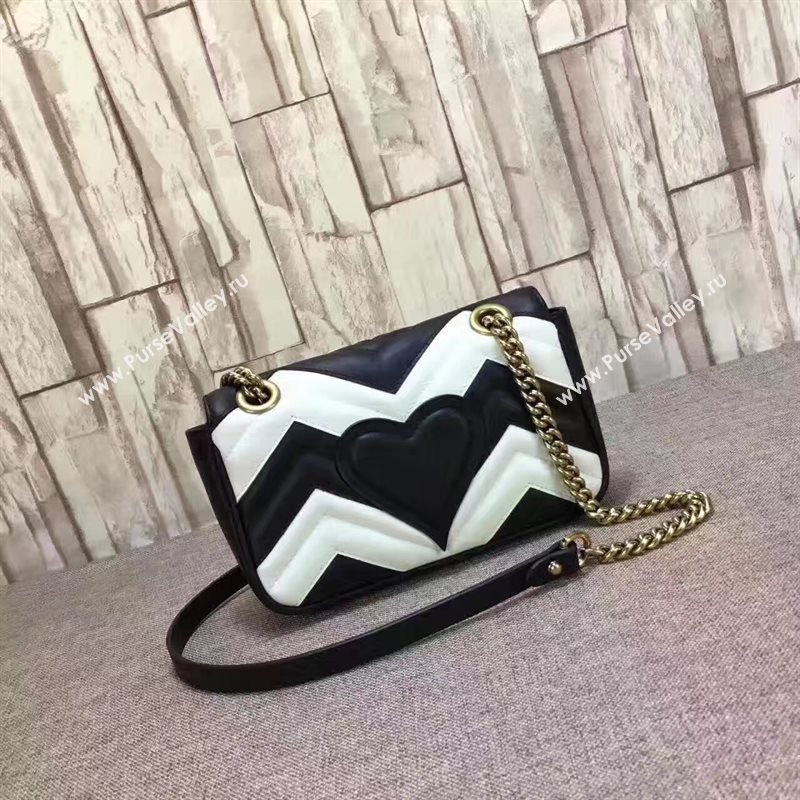 Gucci mini GG black with shoulder cream bag 6524