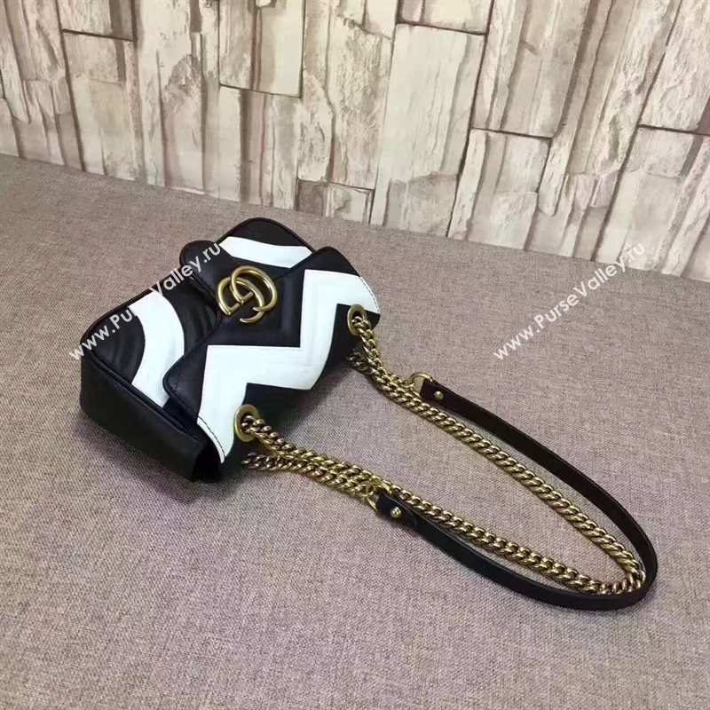 Gucci mini GG black with shoulder cream bag 6524