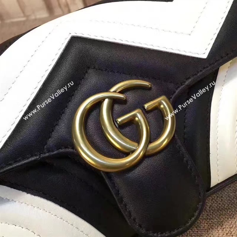 Gucci mini GG black with shoulder cream bag 6524