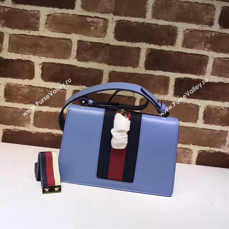 Gucci Sylvie light shoulder blue bag 6528